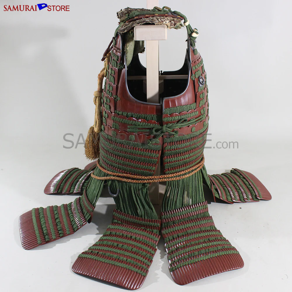 D107 Vermilion Red Antique Samurai Armor Edo period w/ 2nd grade certificate - Image 10