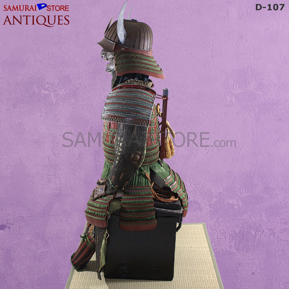 D107 Vermilion Red Antique Samurai Armor Edo period w/ 2nd grade certificate - Image 5