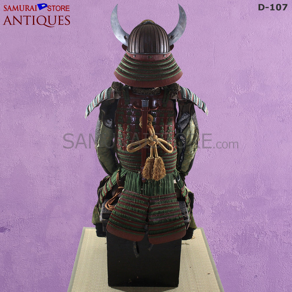 D107 Vermilion Red Antique Samurai Armor Edo period w/ 2nd grade certificate - Image 6
