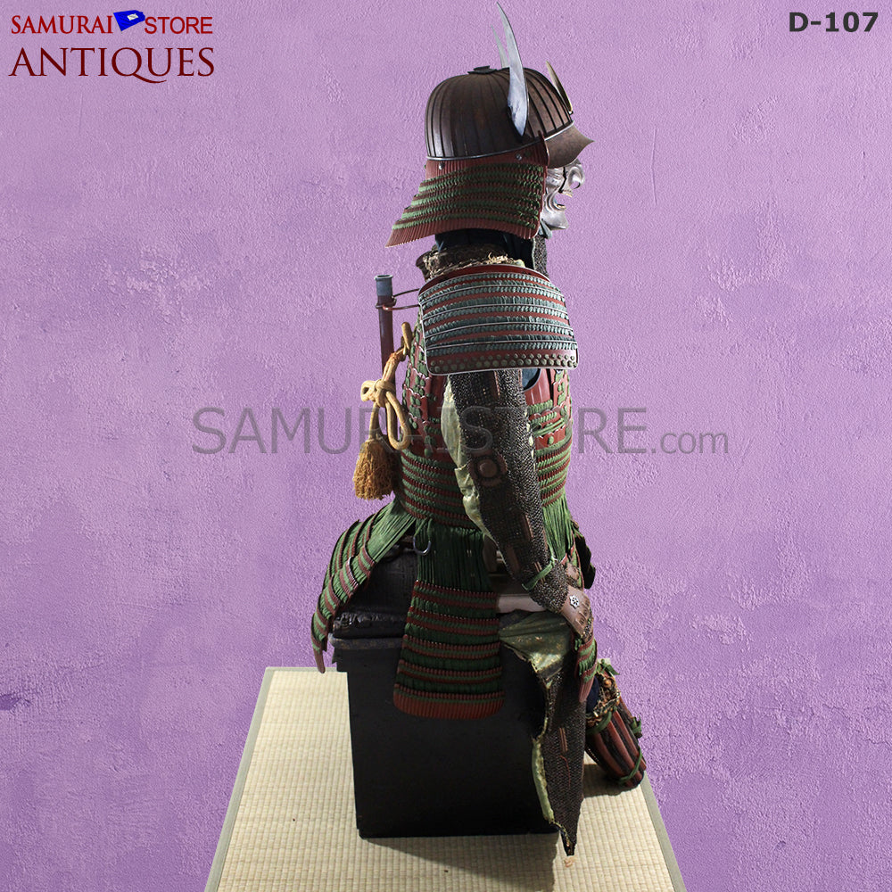 D107 Vermilion Red Antique Samurai Armor Edo period w/ 2nd grade certificate - Image 7