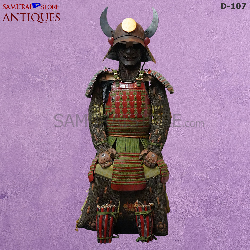D107 Vermilion Red Antique Samurai Armor Edo period w/ 2nd grade certificate - Image 8