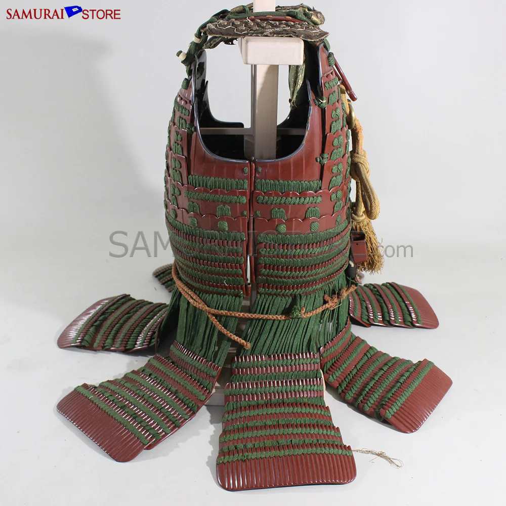 D107 Vermilion Red Antique Samurai Armor Edo period w/ 2nd grade certificate - Image 9