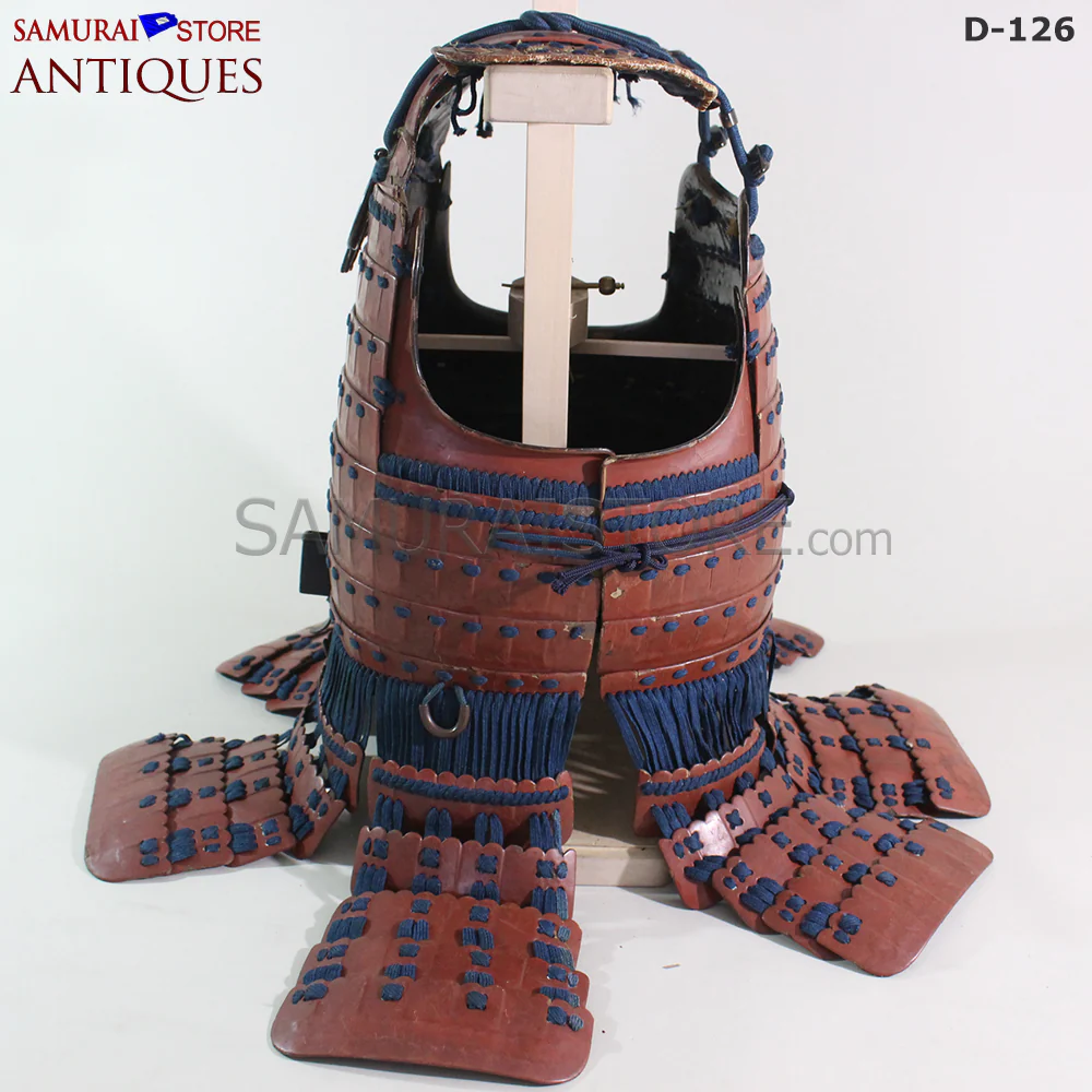 D126 Vermilion Red Antique Samurai Armor Edo period w/ certificate - Image 17