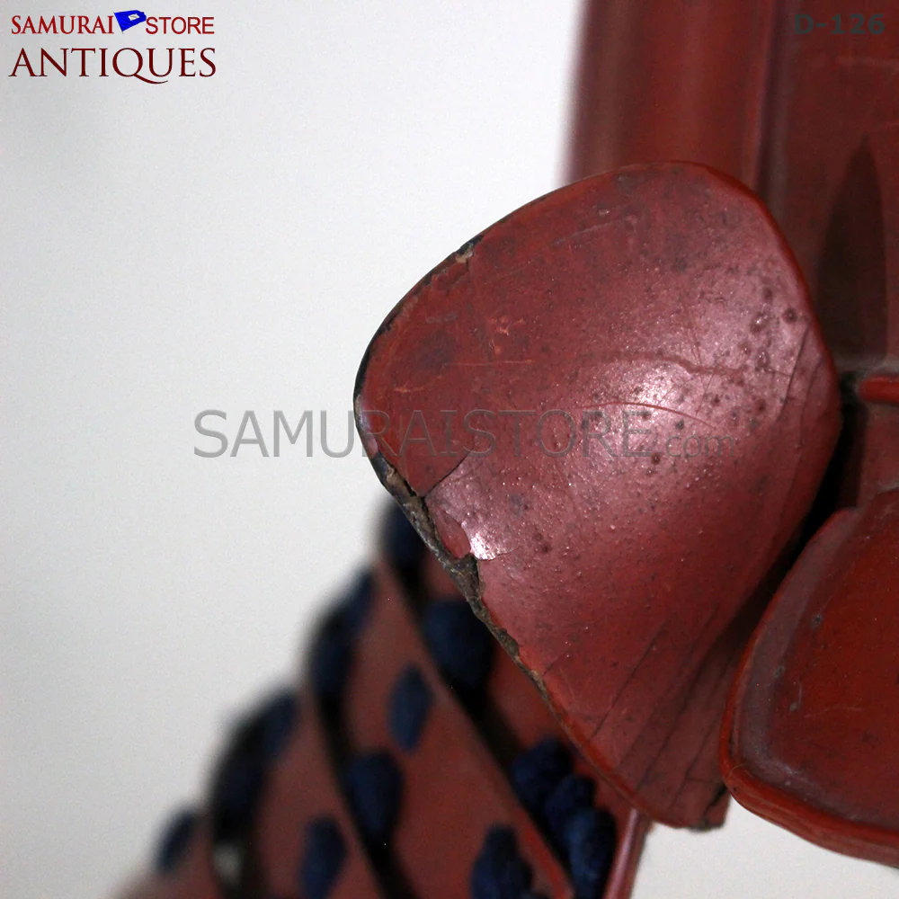 D126 Vermilion Red Antique Samurai Armor Edo period w/ certificate - Image 20