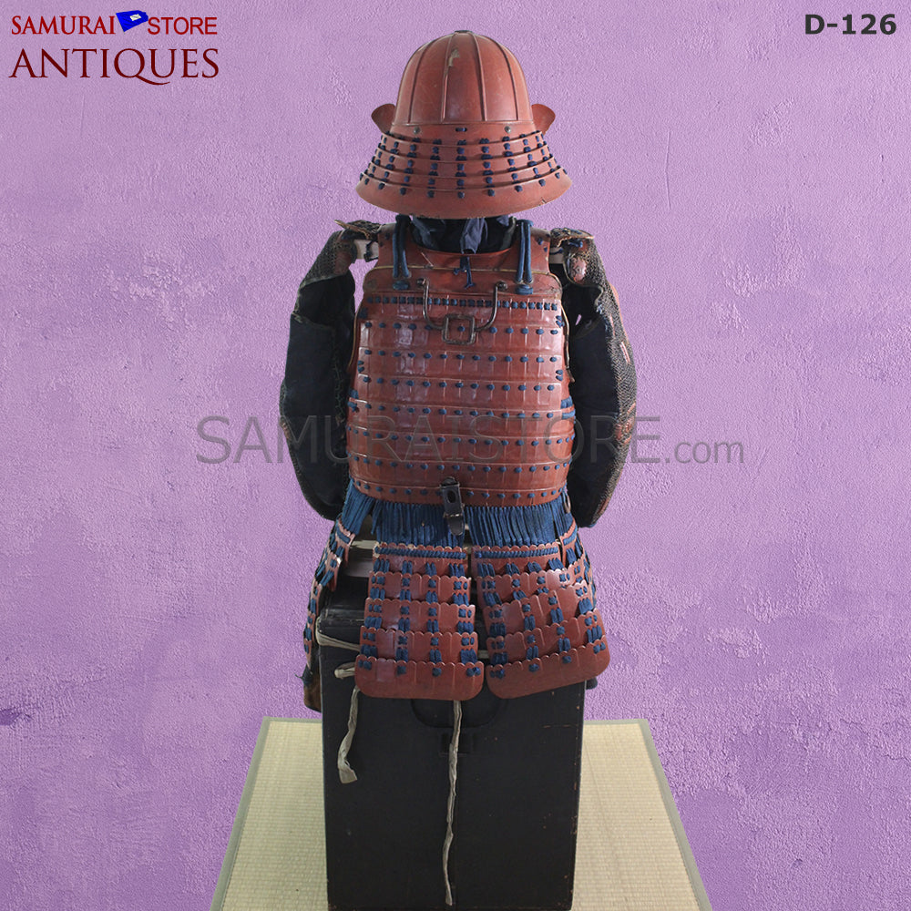 D126 Vermilion Red Antique Samurai Armor Edo period w/ certificate - Image 4