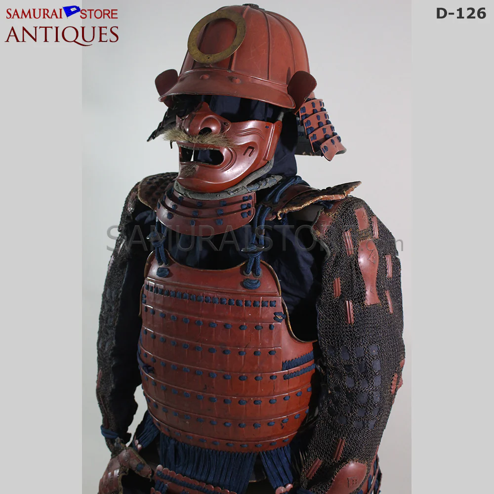 D126 Vermilion Red Antique Samurai Armor Edo period w/ certificate - Image 6