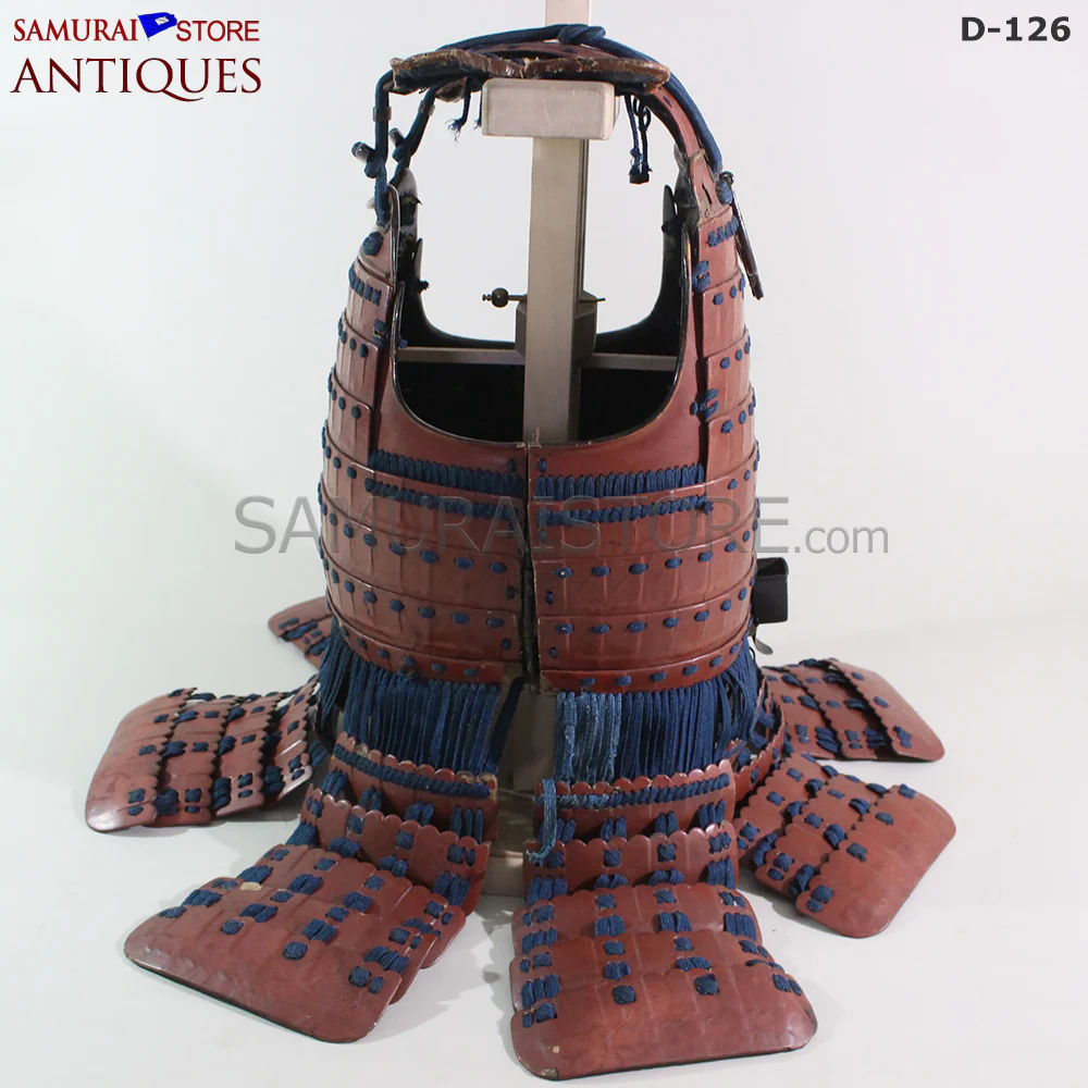 D126 Vermilion Red Antique Samurai Armor Edo period w/ certificate - Image 8