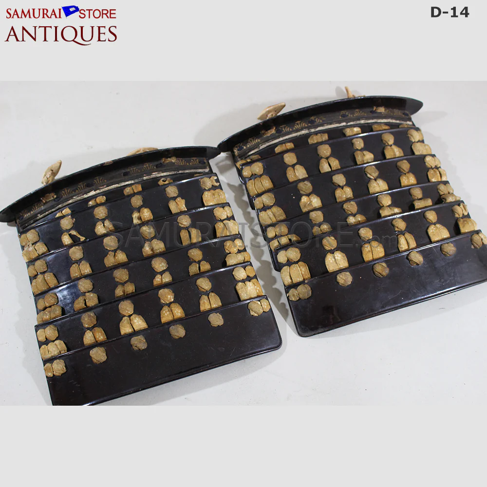 D17 Antique Samurai Leather Armor Pitchfork Header w/ Certificate - Image 10