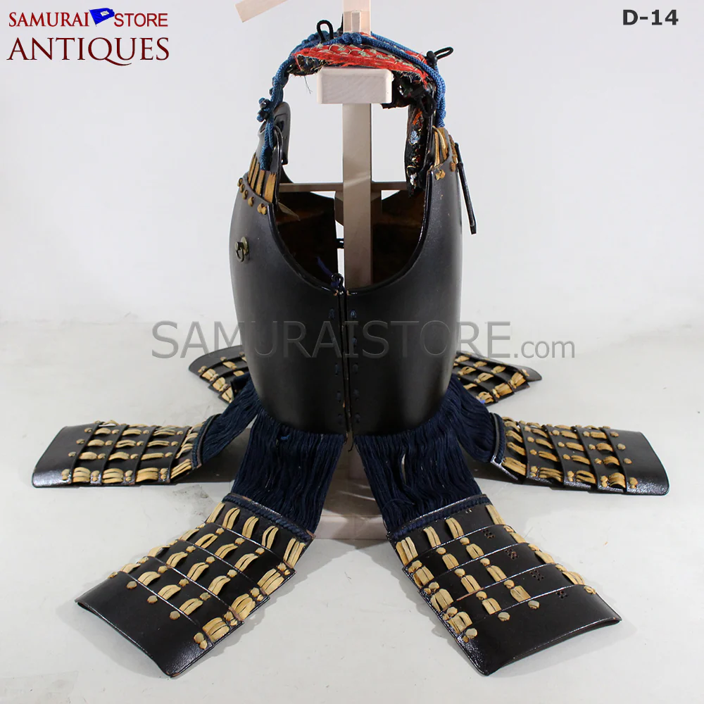 D17 Antique Samurai Leather Armor Pitchfork Header w/ Certificate - Image 11