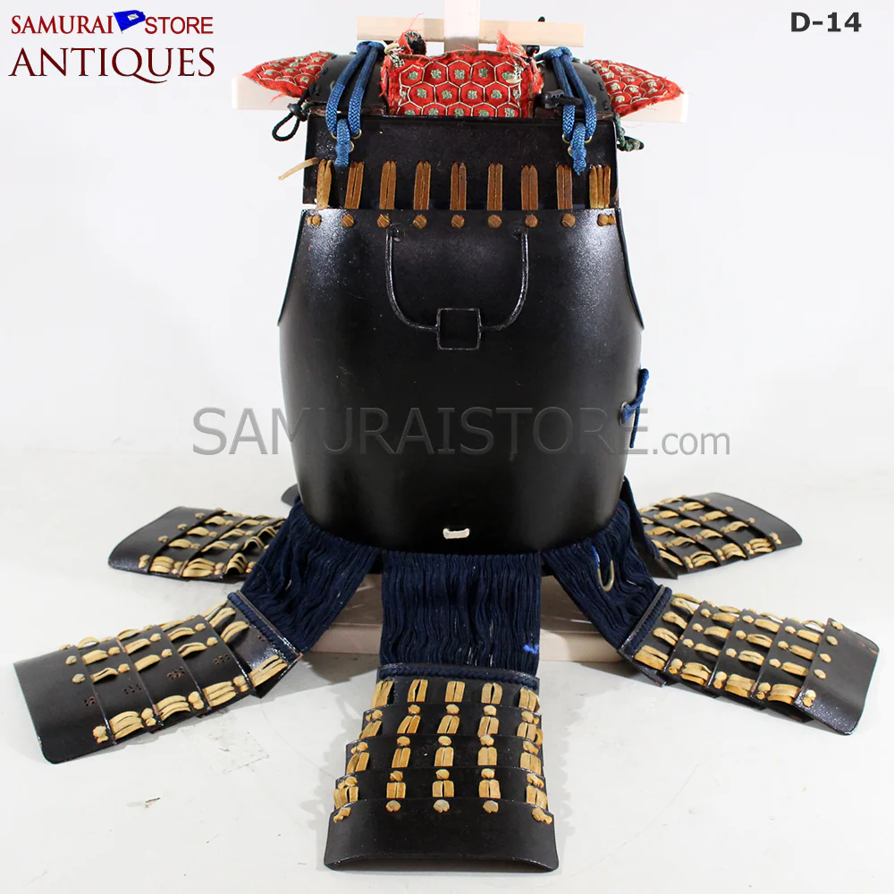 D17 Antique Samurai Leather Armor Pitchfork Header w/ Certificate - Image 12