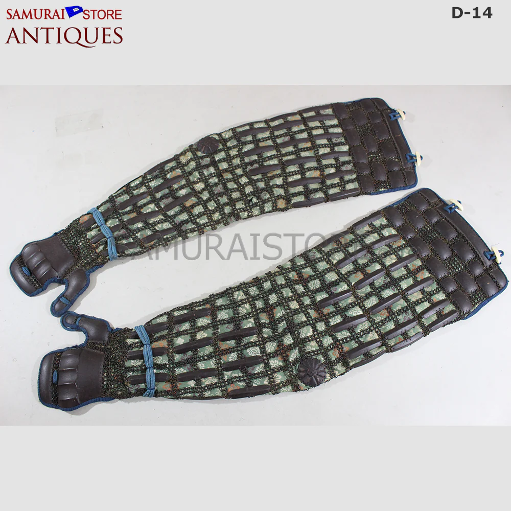 D17 Antique Samurai Leather Armor Pitchfork Header w/ Certificate - Image 13