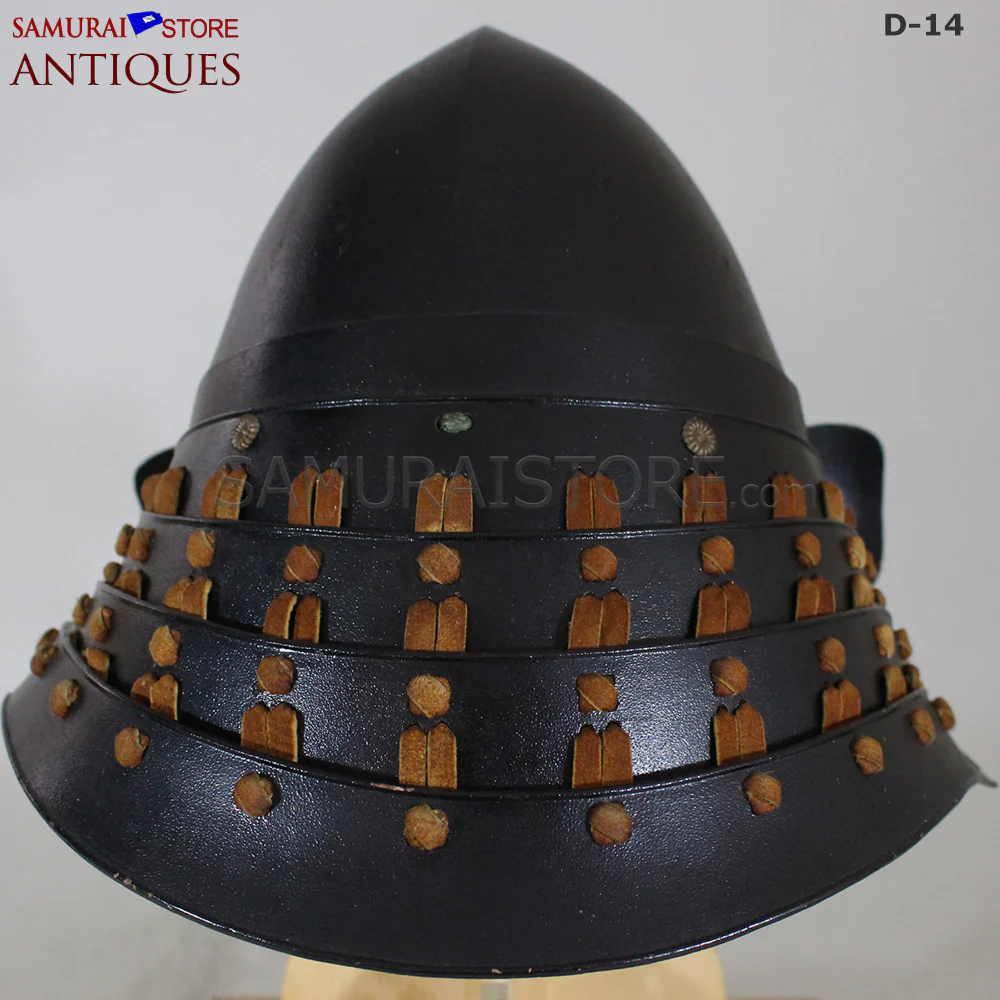 D17 Antique Samurai Leather Armor Pitchfork Header w/ Certificate - Image 17