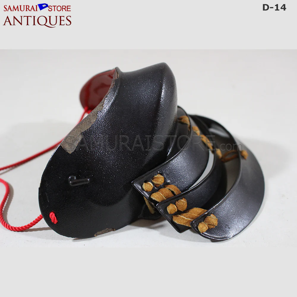 D17 Antique Samurai Leather Armor Pitchfork Header w/ Certificate - Image 18