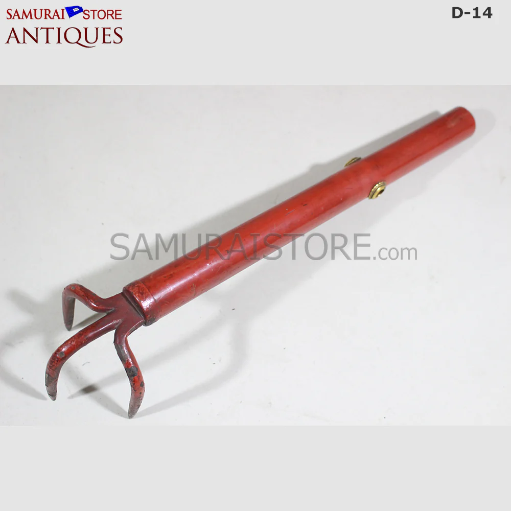 D17 Antique Samurai Leather Armor Pitchfork Header w/ Certificate - Image 22