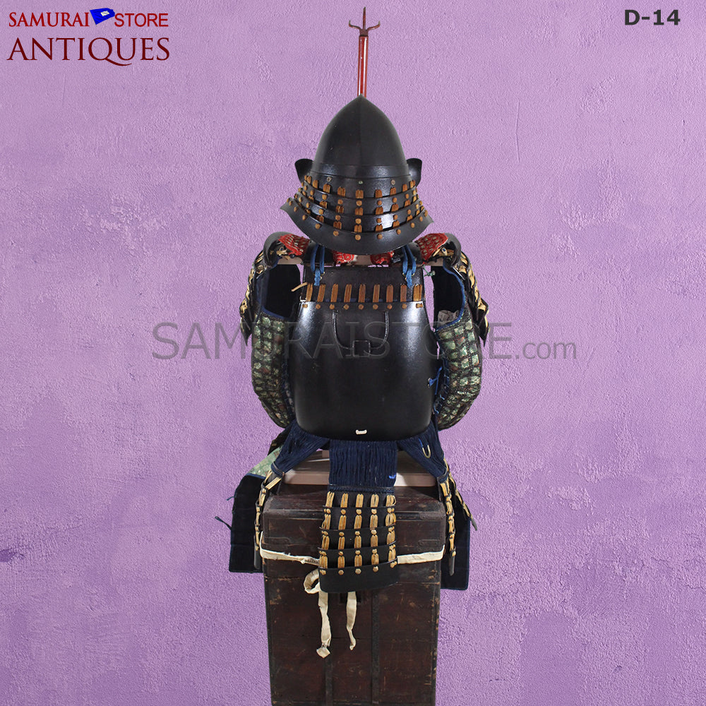 D17 Antique Samurai Leather Armor Pitchfork Header w/ Certificate - Image 4