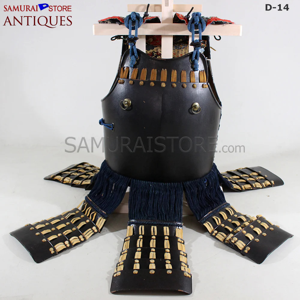 D17 Antique Samurai Leather Armor Pitchfork Header w/ Certificate - Image 7