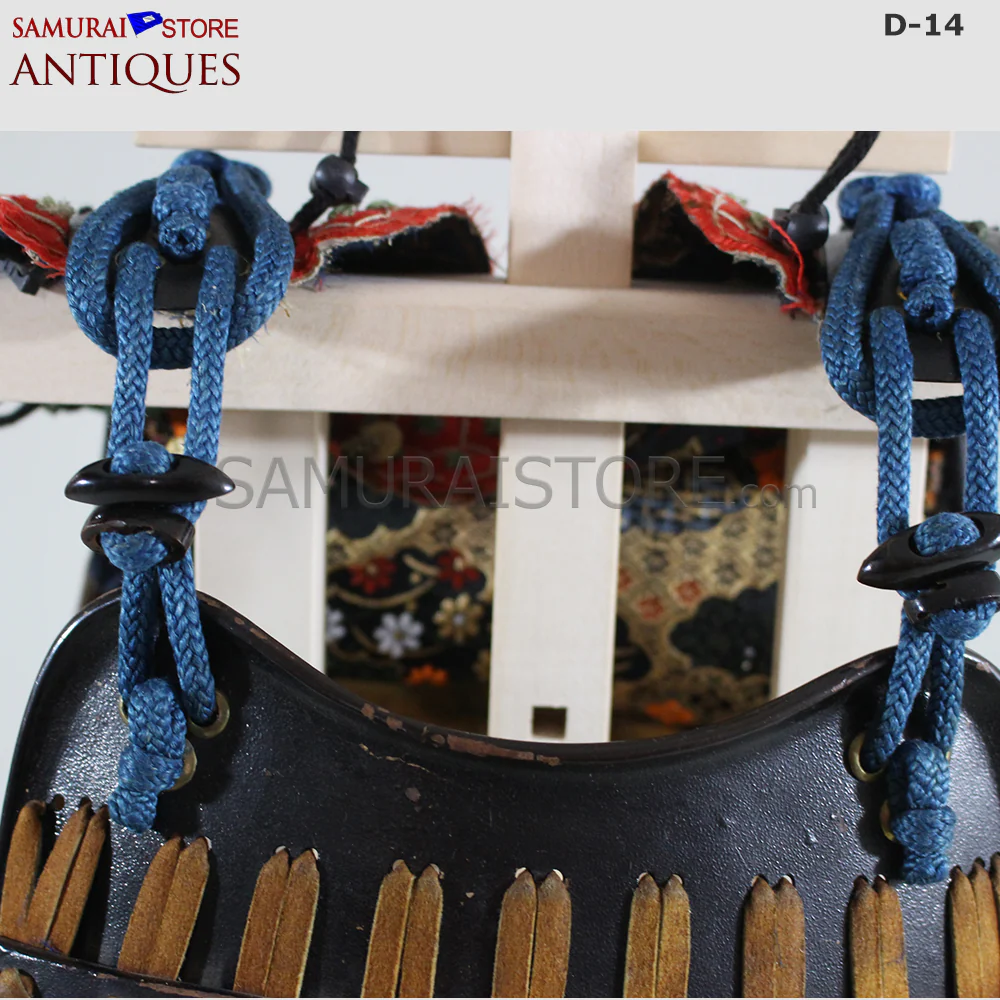 D17 Antique Samurai Leather Armor Pitchfork Header w/ Certificate - Image 8