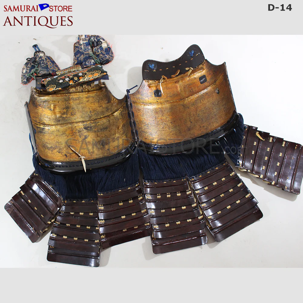 D17 Antique Samurai Leather Armor Pitchfork Header w/ Certificate - Image 9