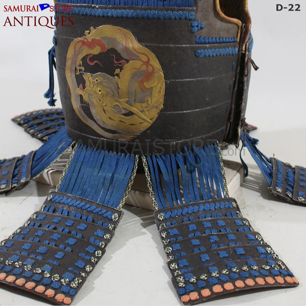 D22 Antique Samurai Armor Dragon Makie w/ Certificate - Image 13