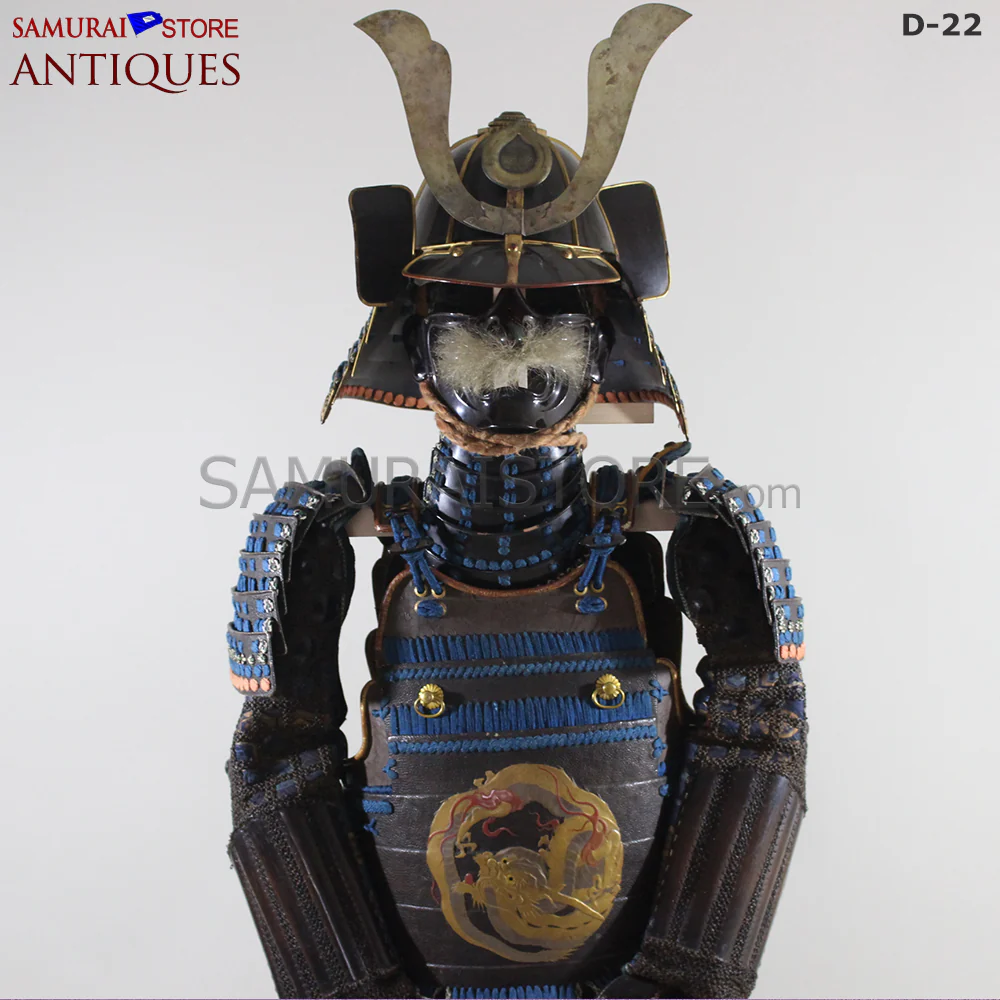 D22 Antique Samurai Armor Dragon Makie w/ Certificate - Image 6
