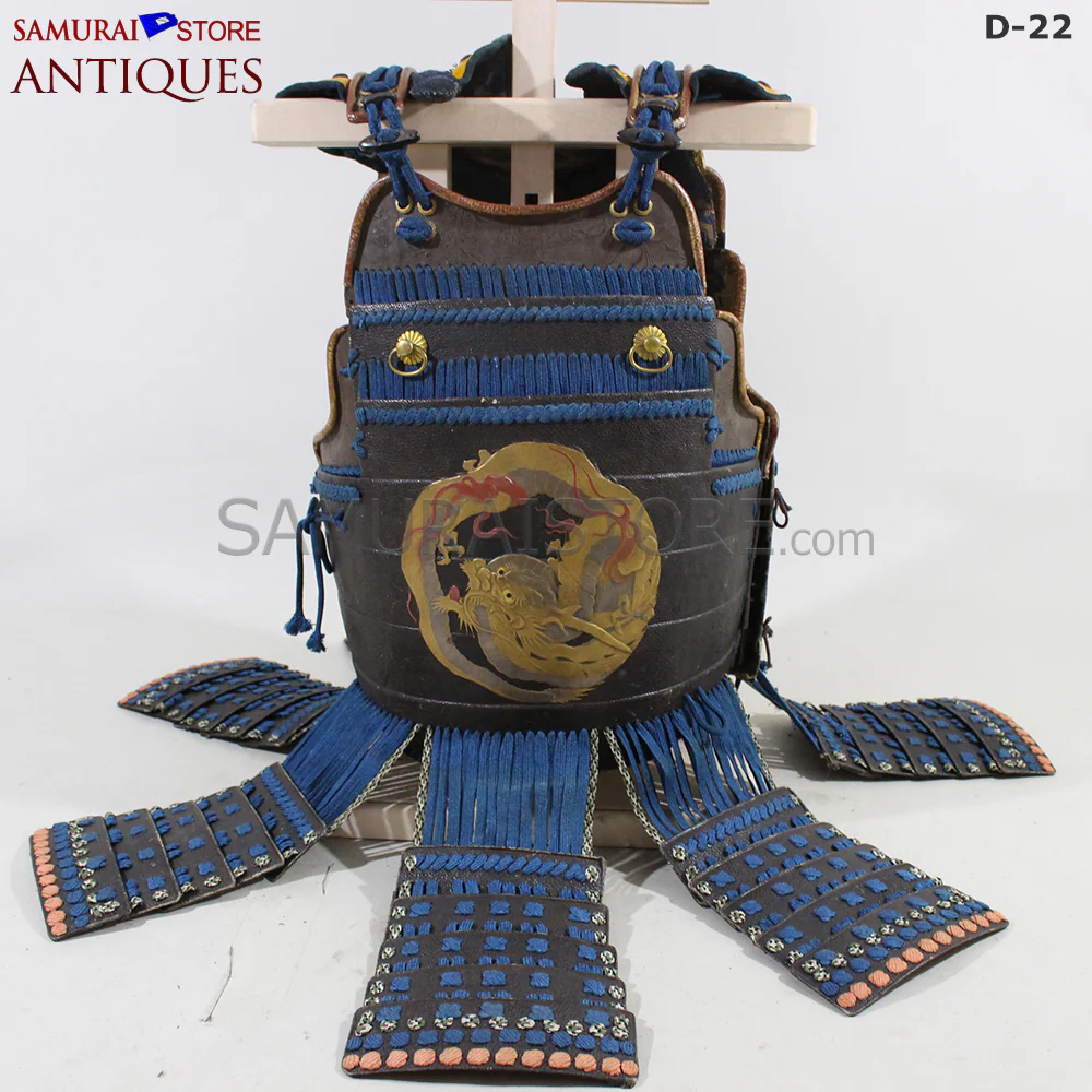 D22 Antique Samurai Armor Dragon Makie w/ Certificate - Image 8