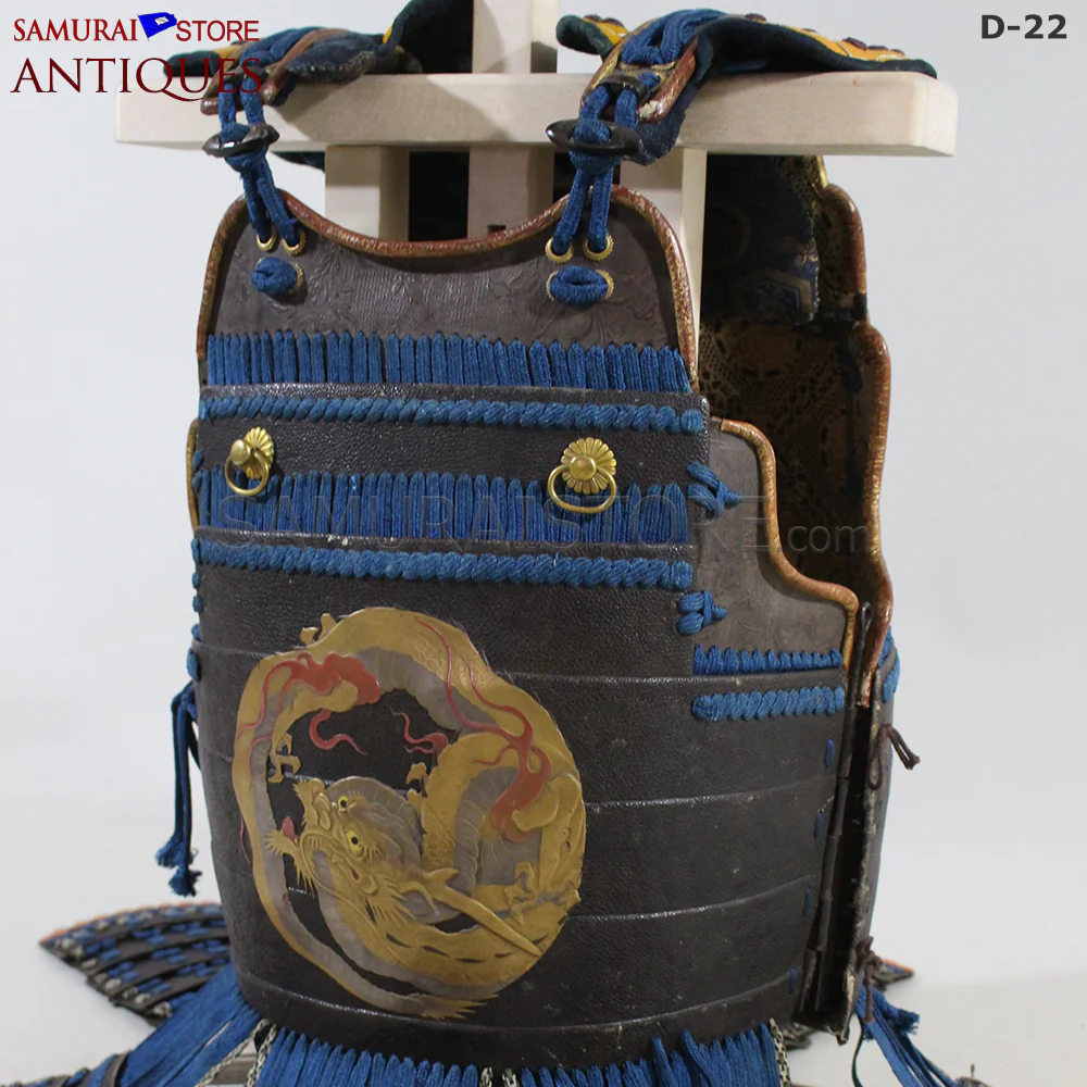 D22 Antique Samurai Armor Dragon Makie w/ Certificate - Image 9