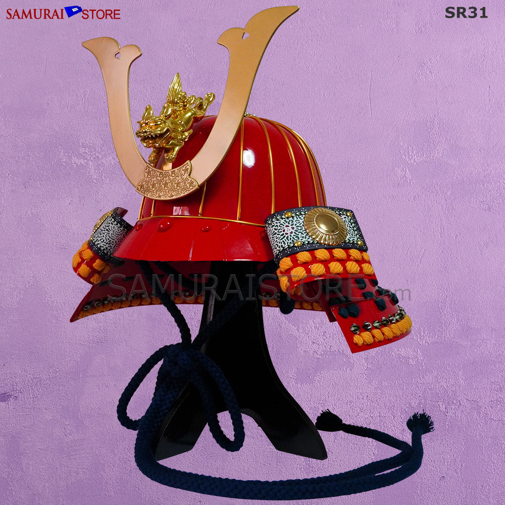 SR31 Shishi Kabuto helmet Wearable Basic Red - Image 3