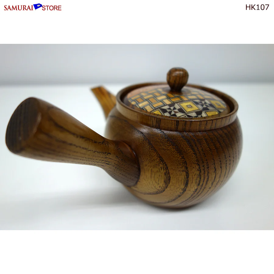 Yosegi Marquetry Wooden Teapot (HK107) - Image 3