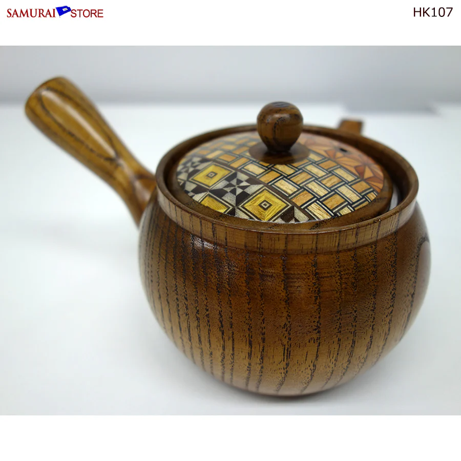 Yosegi Marquetry Wooden Teapot (HK107) - Image 4
