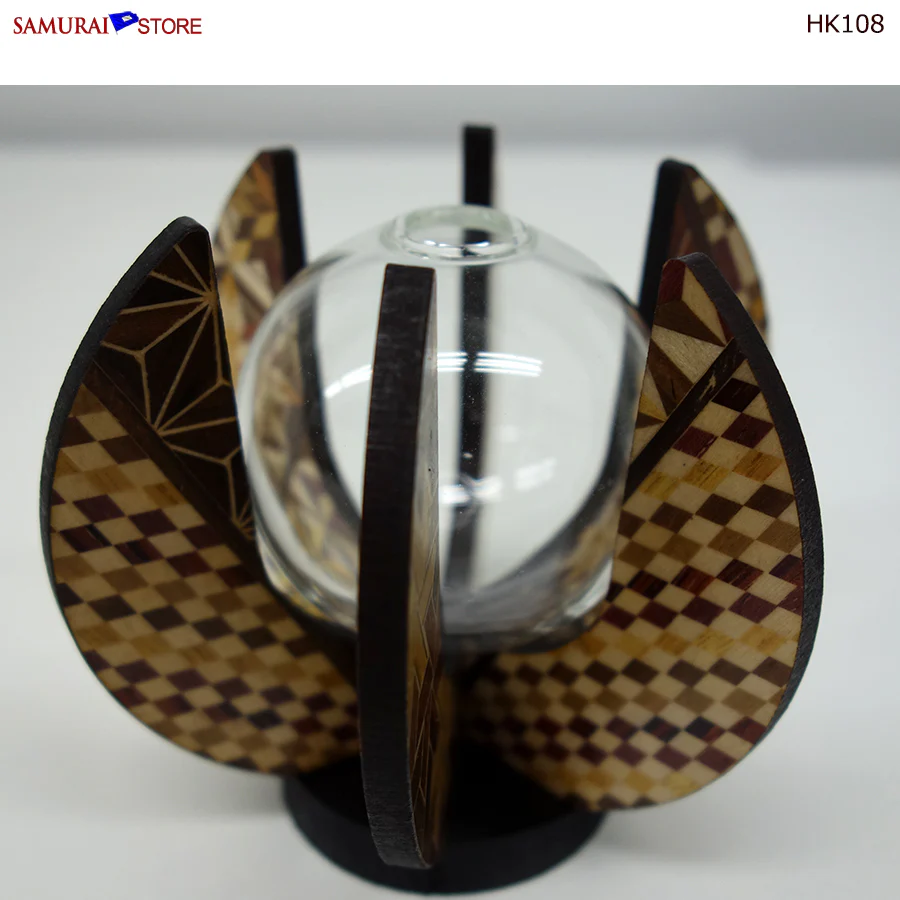 Yosegi Marquetry Craft Wooden Flower Vase (HK108) - Image 3
