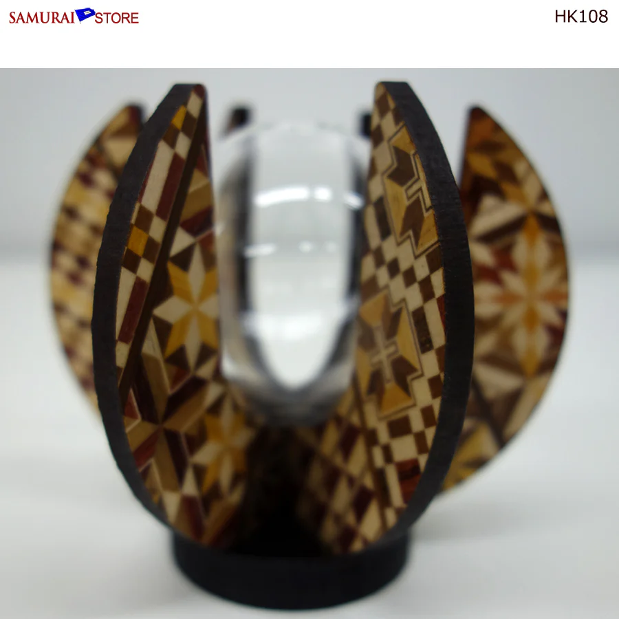 Yosegi Marquetry Craft Wooden Flower Vase (HK108) - Image 6