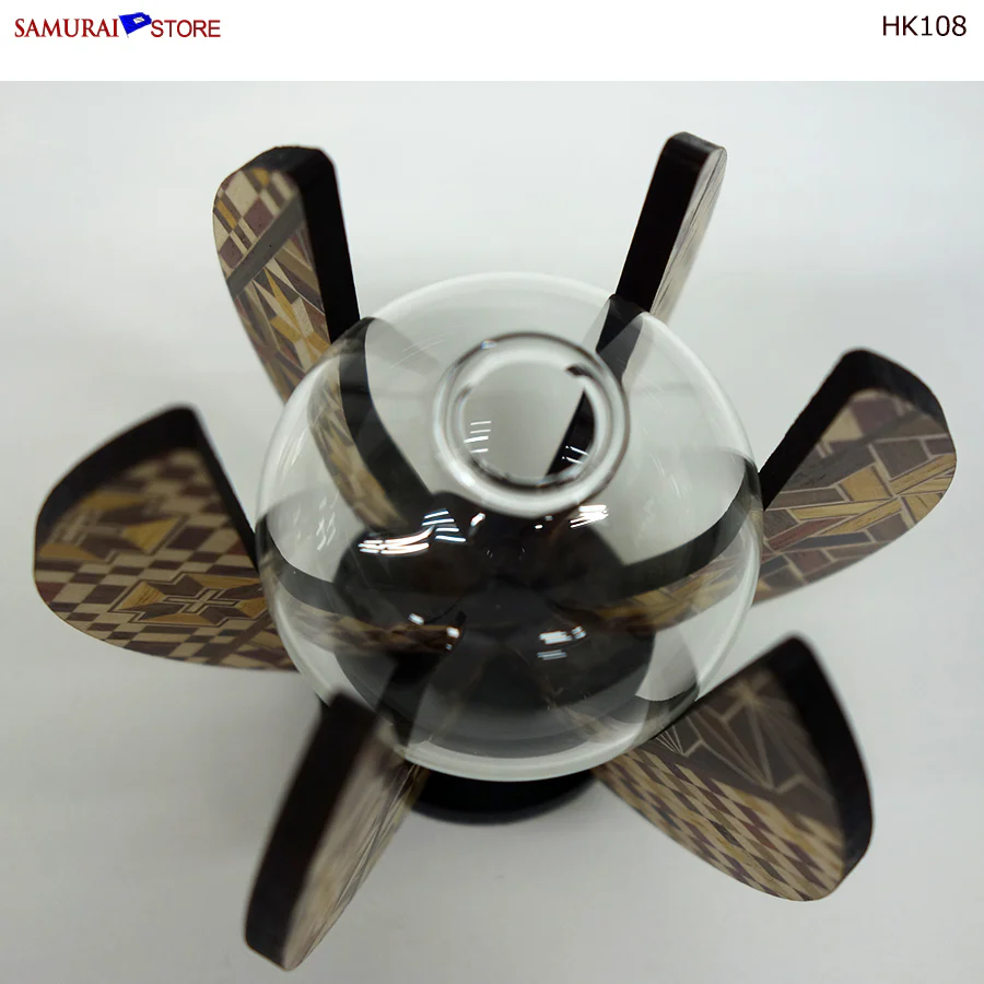 Yosegi Marquetry Craft Wooden Flower Vase (HK108) - Image 8