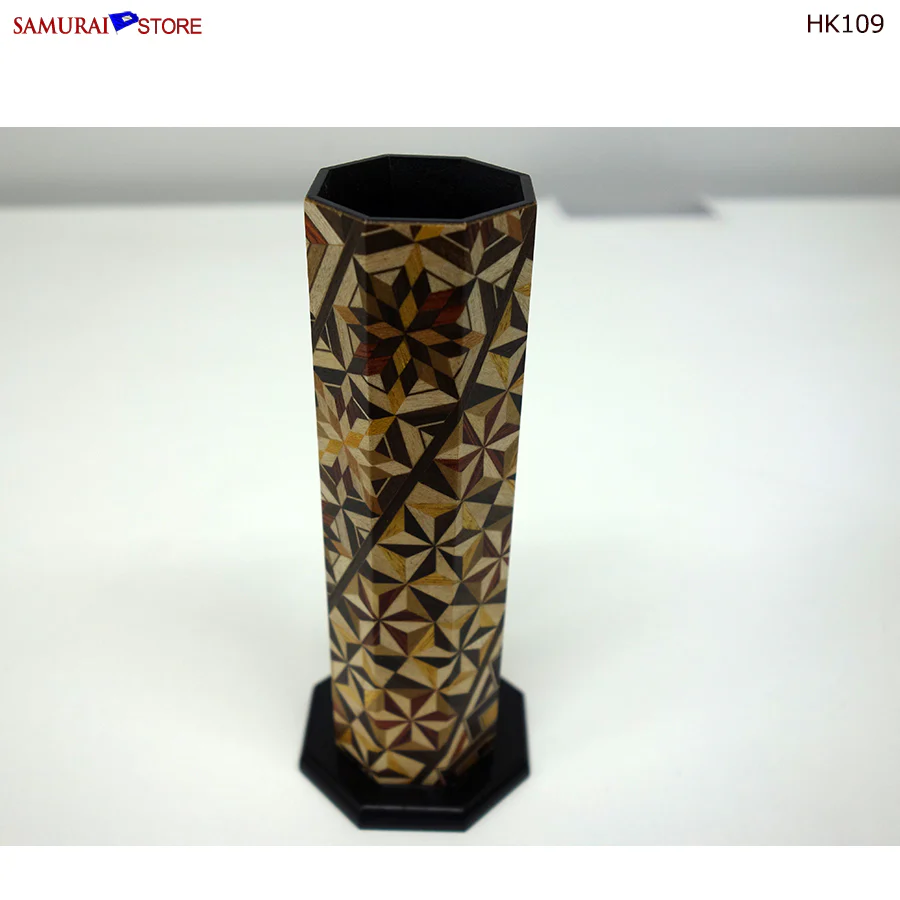 Yosegi Marquetry Craft Single-Flower Vase (HK109) - Image 3