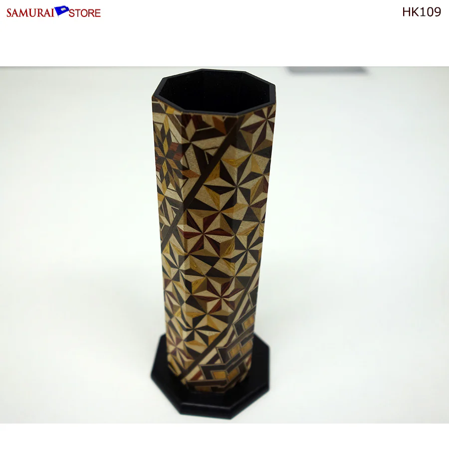 Yosegi Marquetry Craft Single-Flower Vase (HK109) - Image 4
