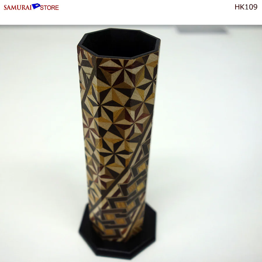 Yosegi Marquetry Craft Single-Flower Vase (HK109) - Image 5