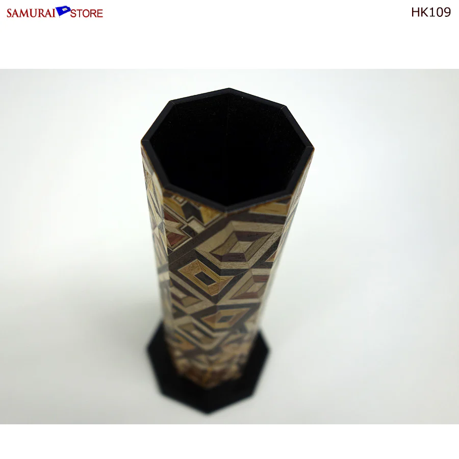 Yosegi Marquetry Craft Single-Flower Vase (HK109) - Image 6
