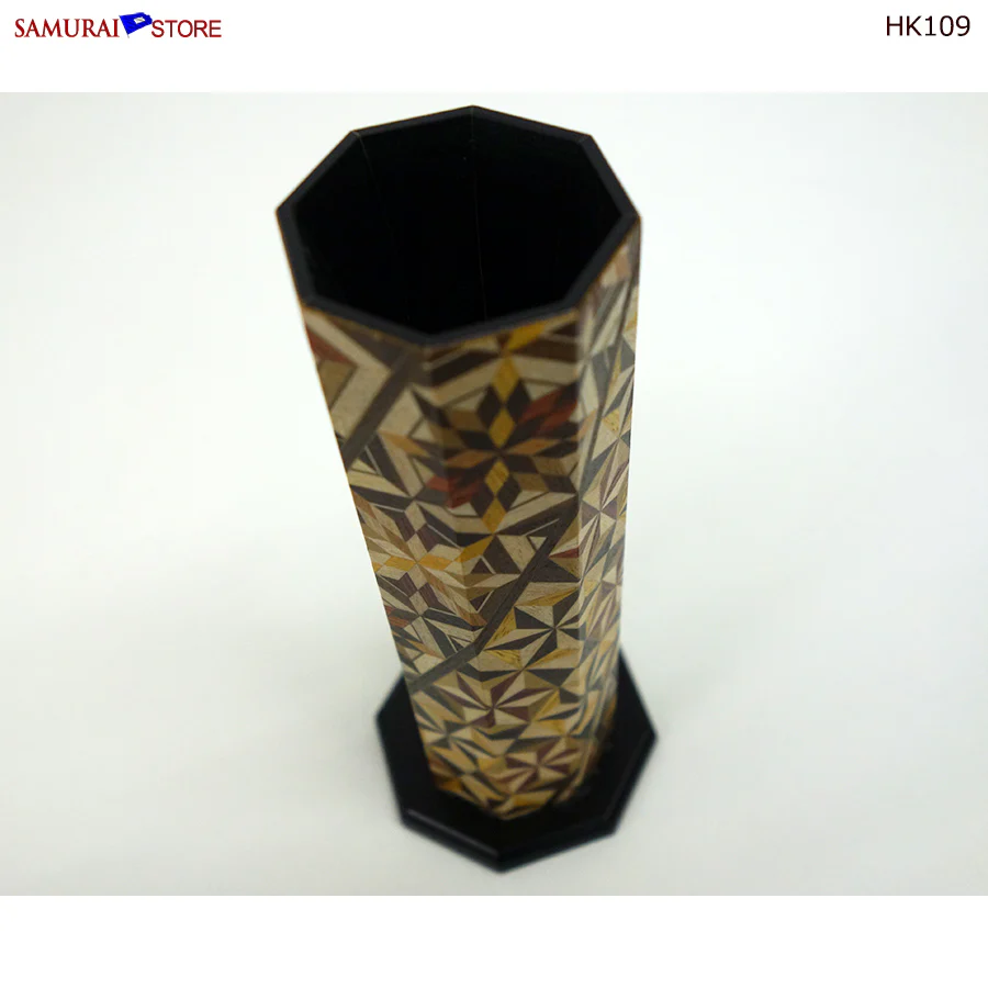 Yosegi Marquetry Craft Single-Flower Vase (HK109) - Image 7