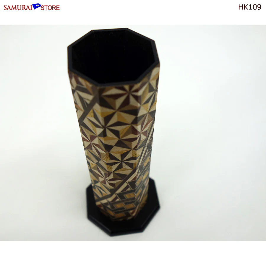 Yosegi Marquetry Craft Single-Flower Vase (HK109) - Image 8